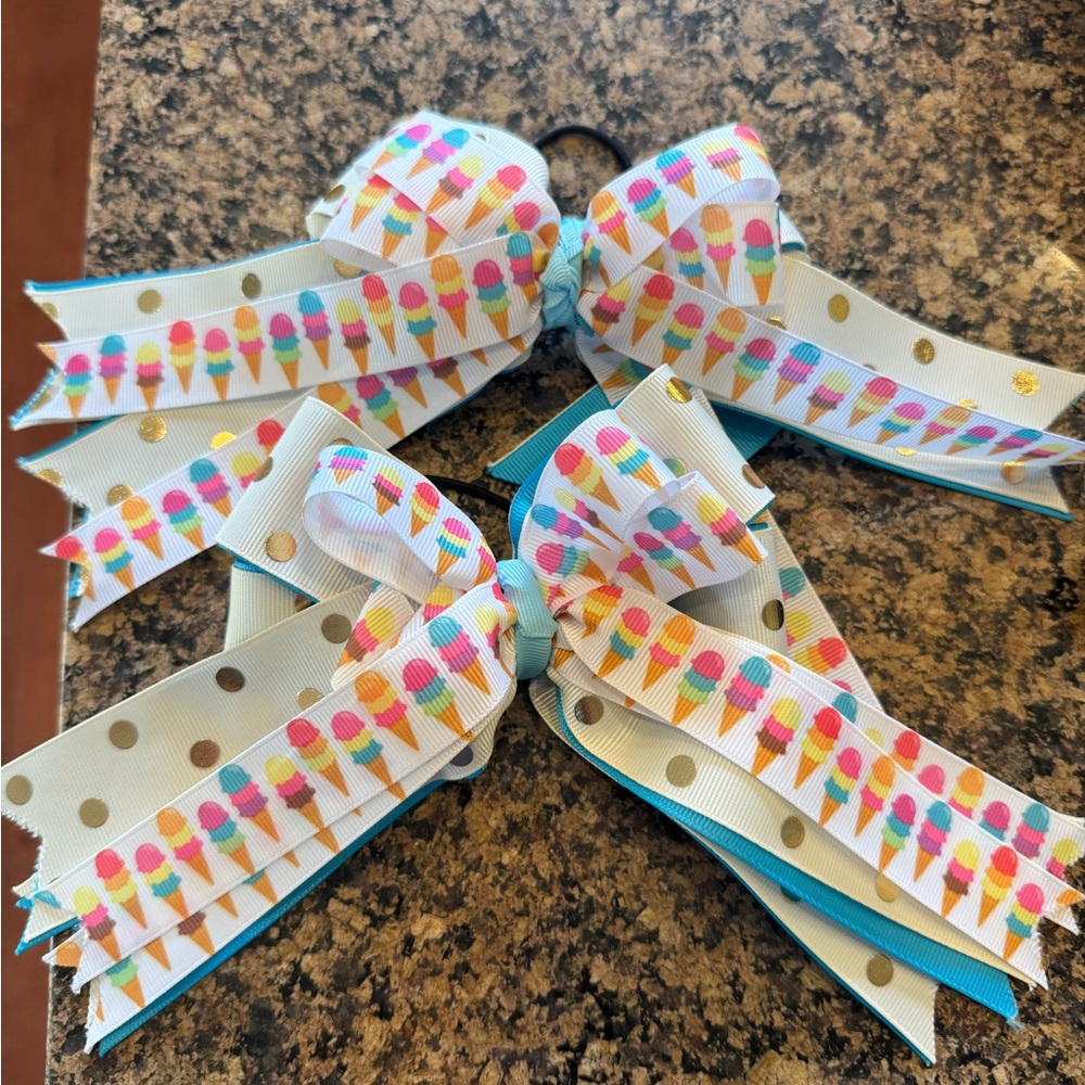 Colorful Ice Cream Hair Bows
